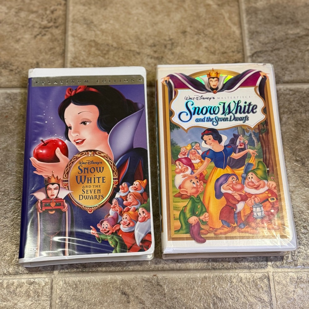 Disney Snow White and the Seven Dwarfs VHS Masterpiece & Platinum Edition Bundle
